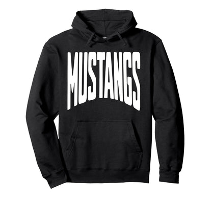 Mustangs Team Mascot School Spirit Game Hoodie - Novelty Apparel Unisex - T-Shirt, Sweatshirt, Hoodie