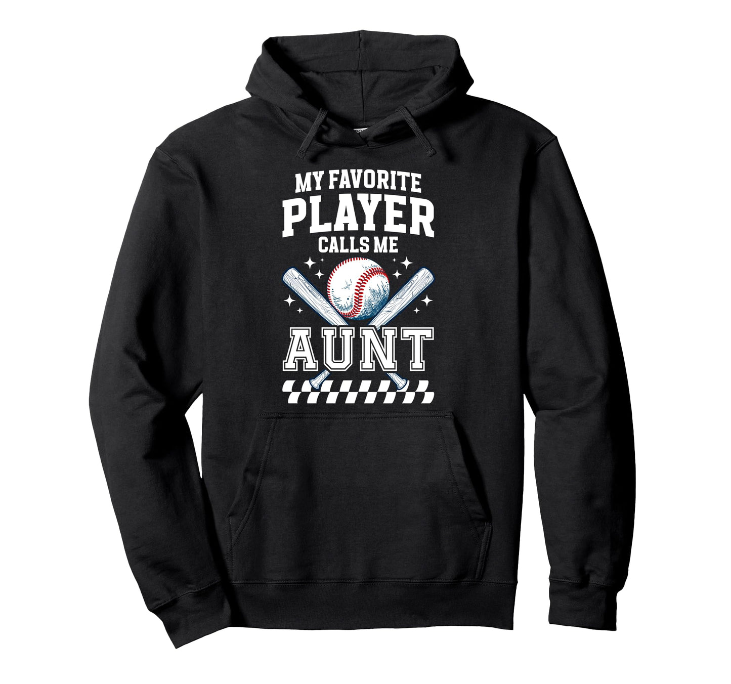 Proud Baseball Aunt Baseball Player Hoodie - Novelty Apparel for Adults - T-Shirt, Sweatshirt, Hoodie