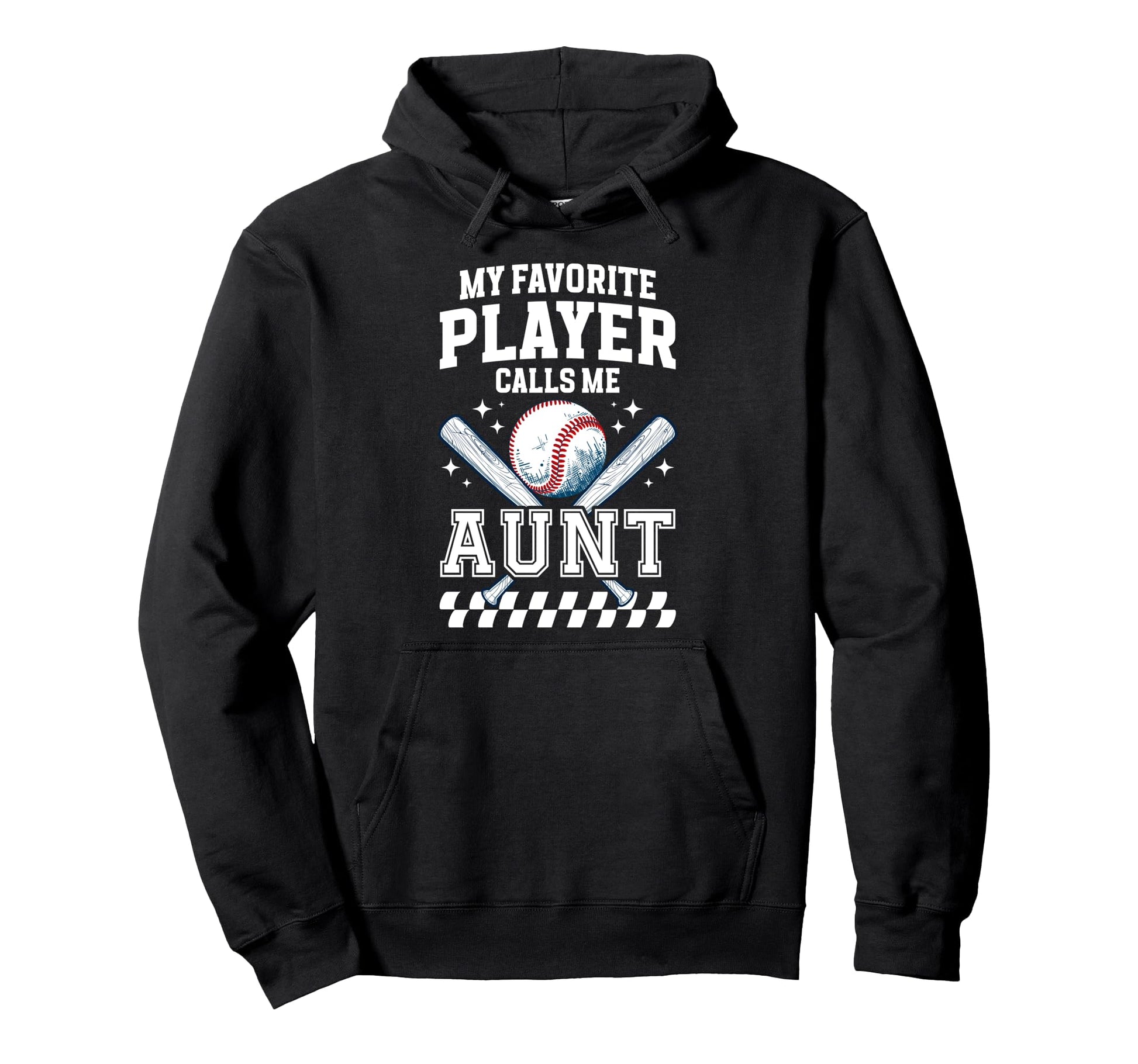 Proud Baseball Aunt Baseball Player Hoodie - Novelty Apparel for Adults - T-Shirt, Sweatshirt, Hoodie