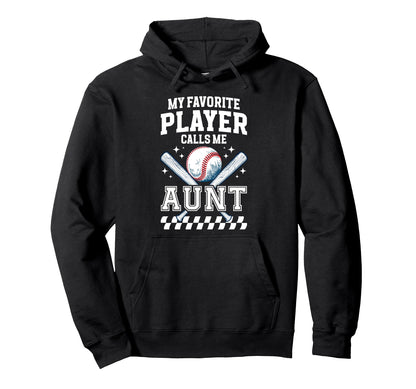 Proud Baseball Aunt Baseball Player Hoodie - Novelty Apparel for Adults - T-Shirt, Sweatshirt, Hoodie