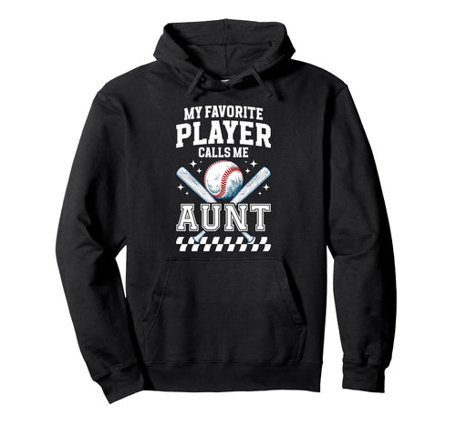 Proud Baseball Aunt Baseball Player Hoodie - Novelty Apparel for Adults - T-Shirt, Sweatshirt, Hoodie