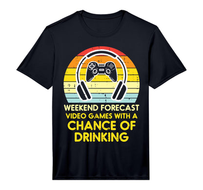 Mens Weekend Forecast Video Games T-Shirt - Novelty Apparel for Adults - T-Shirt, Sweatshirt, Hoodie