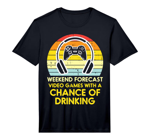 Mens Weekend Forecast Video Games T-Shirt - Novelty Apparel for Adults - T-Shirt, Sweatshirt, Hoodie
