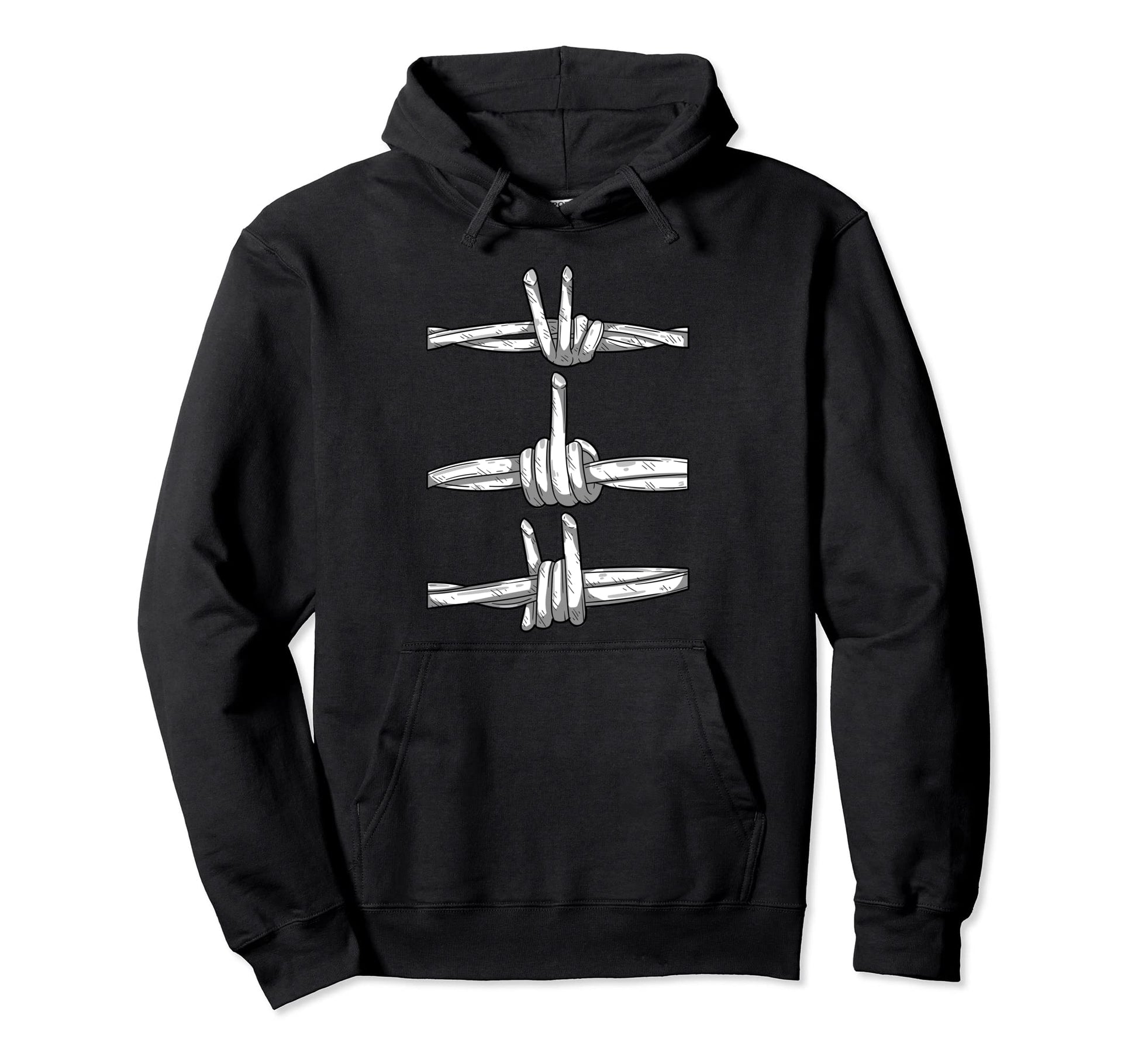 Minimalist Grunge Barbed Wire Peace Hoodie - Minimalist Print Men Women - T-Shirt, Sweatshirt, Hoodie