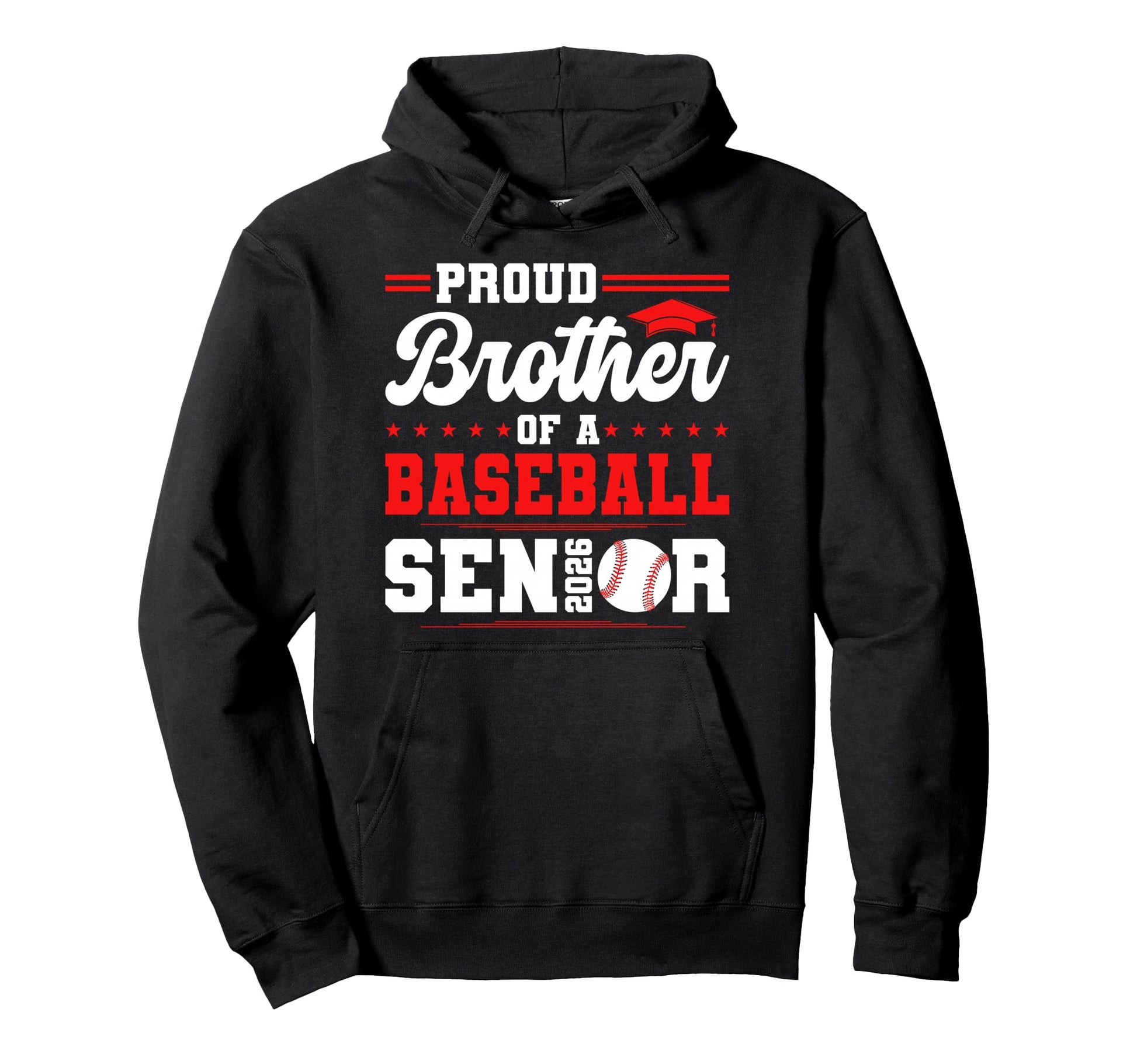 Proud Brother 2026 Senior Baseball Hoodie - Minimalist Print for Adults - T-Shirt, Sweatshirt, Hoodie
