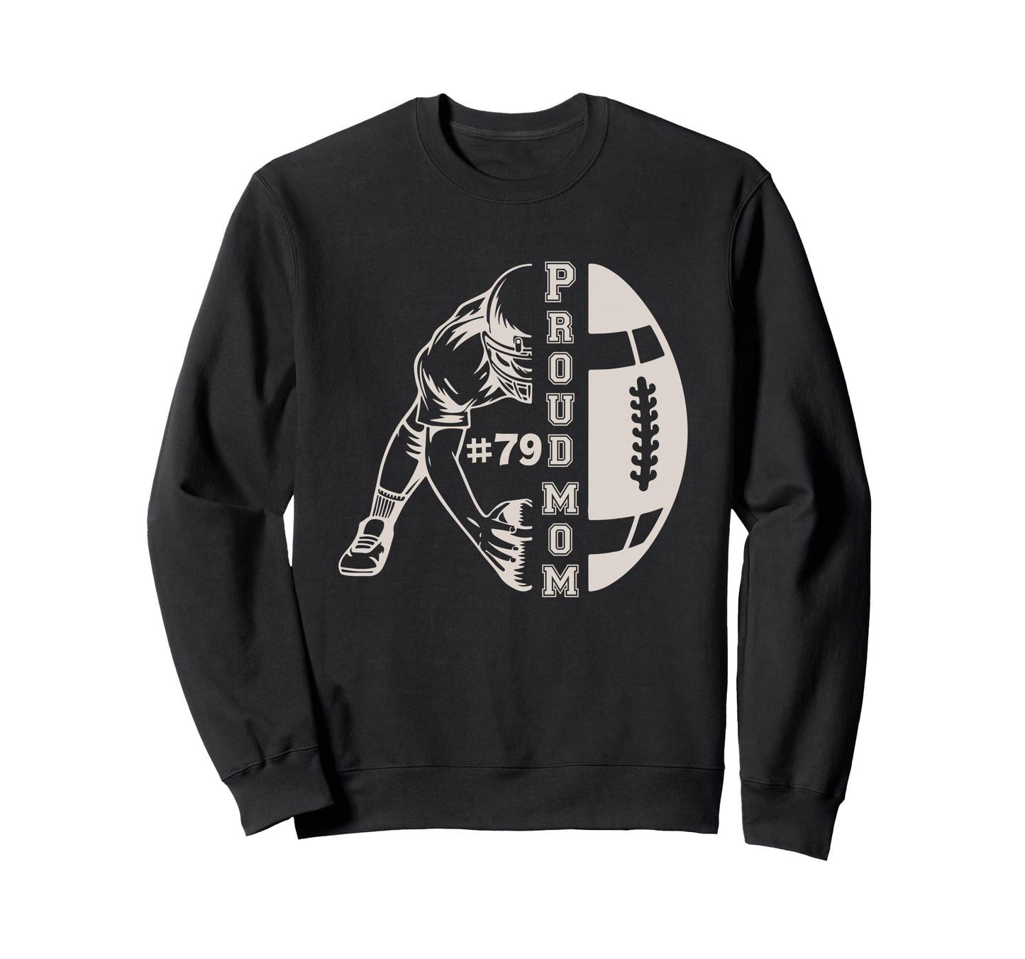 Customized Proud Football Mom Sweatshirt - Aesthetic Graphic for Adults - T-Shirt, Sweatshirt, Hoodie