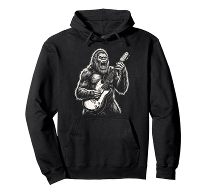 Funny Bigfoot Playing Guitar Heavy Hoodie - Casual Everyday Wear Unisex - T-Shirt, Sweatshirt, Hoodie