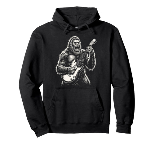Funny Bigfoot Playing Guitar Heavy Hoodie - Casual Everyday Wear Unisex - T-Shirt, Sweatshirt, Hoodie