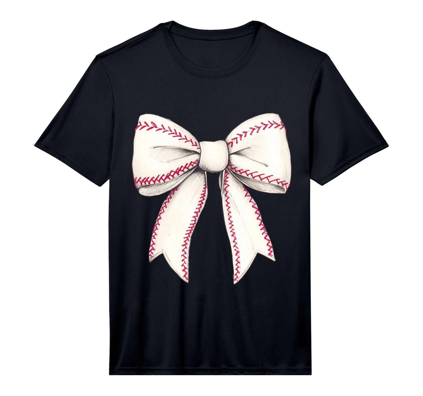 Baseball Coquette Bow Baseball Player T-Shirt - Novelty Apparel for Adults - T-Shirt, Sweatshirt, Hoodie