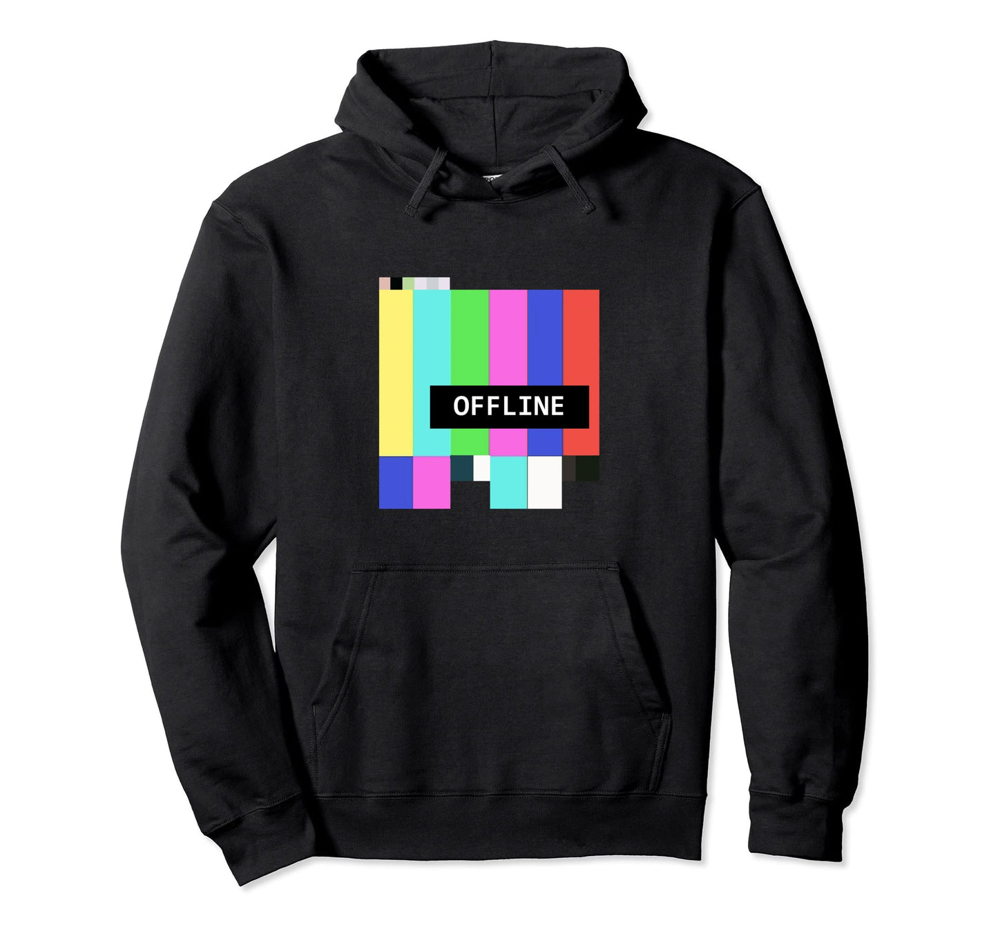 Offline Aesthetic Tv Glitch Error Hoodie - Fun Novelty Design for Adults - T-Shirt, Sweatshirt, Hoodie
