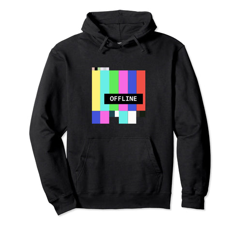 Offline Aesthetic Tv Glitch Error Hoodie - Fun Novelty Design for Adults - T-Shirt, Sweatshirt, Hoodie