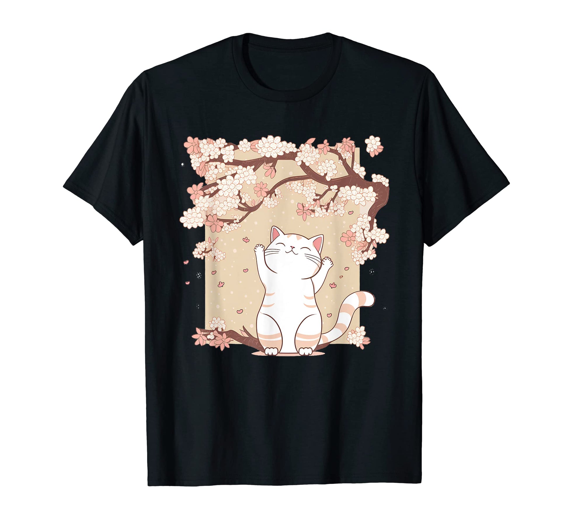 Cat Vaporwave Japanese Aesthetic Cherry T-Shirt - Graphic Print for Adults - T-Shirt, Sweatshirt, Hoodie
