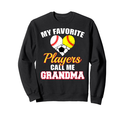 My Favorite Players Grandma Baseball Sweatshirt - Minimalist Print Unisex - T-Shirt, Sweatshirt, Hoodie