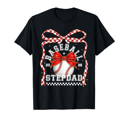 Baseball Stepdad Coquette Bow Game T-Shirt - Novelty Apparel for Adults - T-Shirt, Sweatshirt, Hoodie