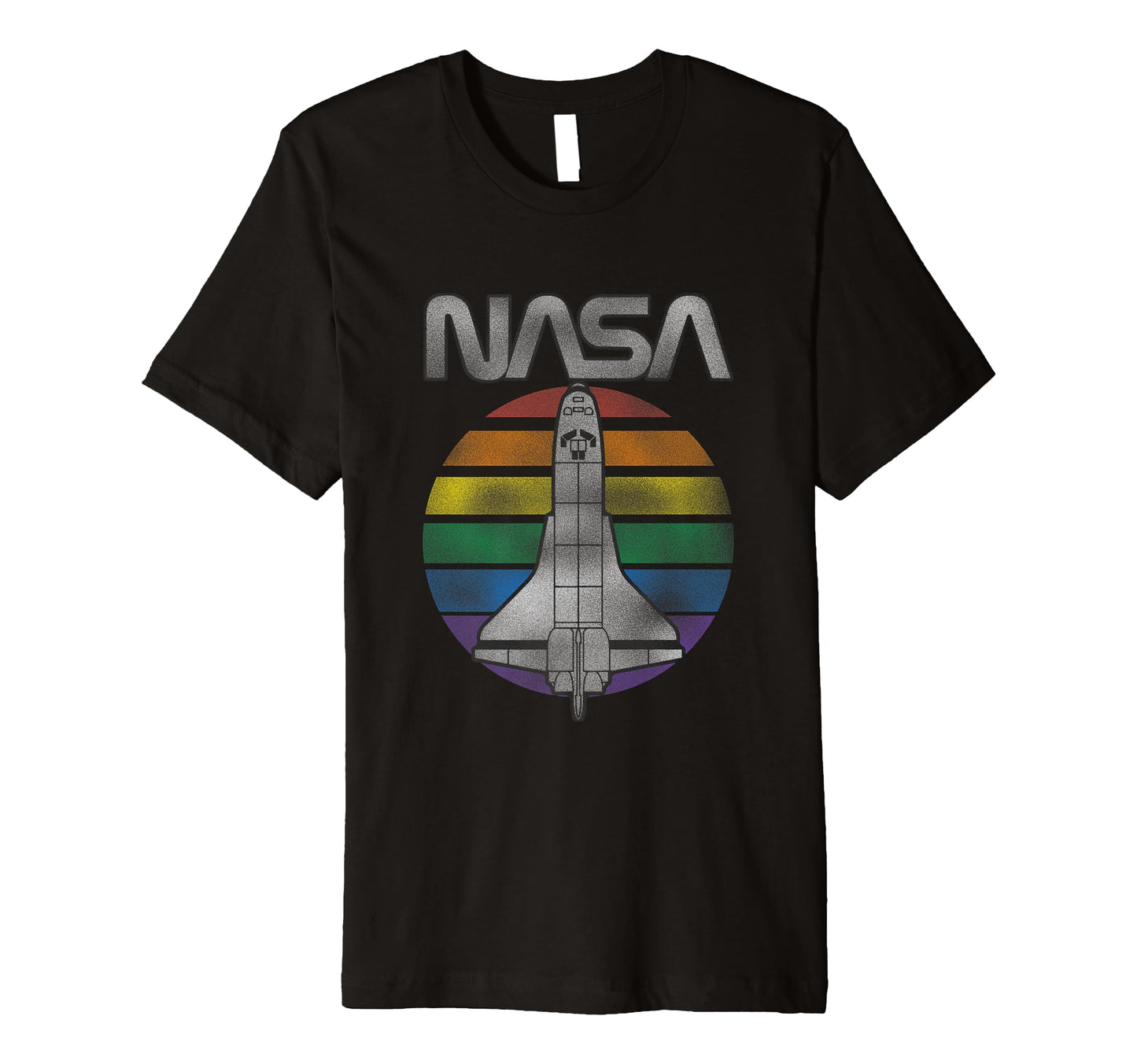 Nasa Space Shuttle Rainbow Stripe Badge T-Shirt - Unique Graphic Men Women - T-Shirt, Sweatshirt, Hoodie