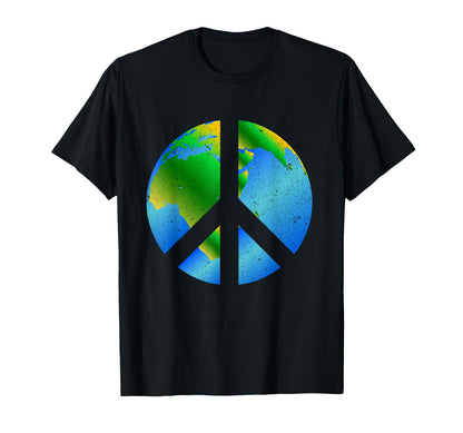 World Peace Sign Earth Day Love T-Shirt - Custom Art Print for Adults - T-Shirt, Sweatshirt, Hoodie
