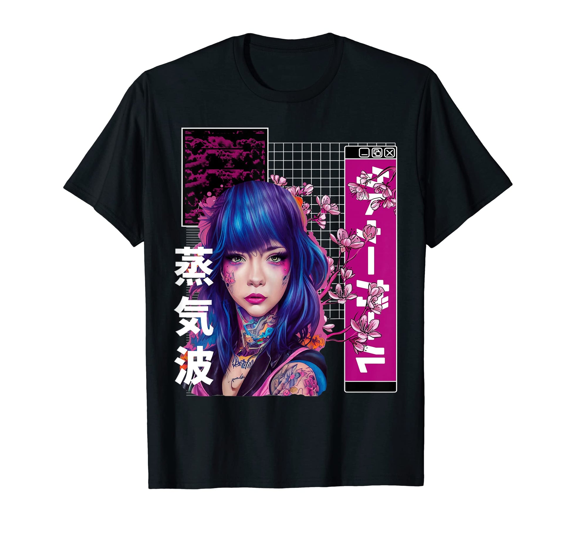 Japanese Cherry Blossom Edgy T-Shirt - Aesthetic Graphic for Adults - T-Shirt, Sweatshirt, Hoodie