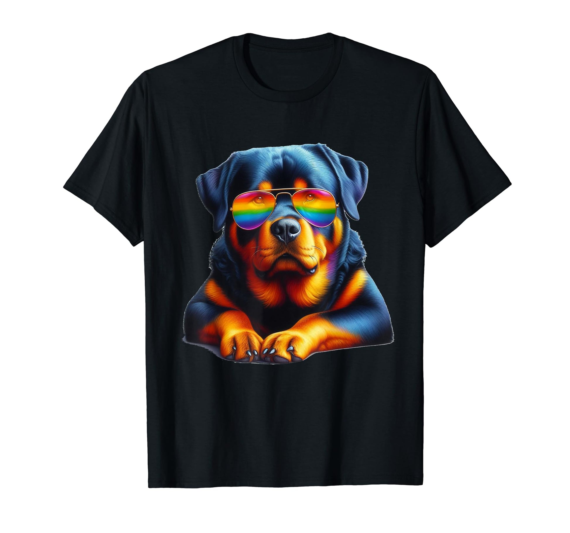 Rottweiler Rainbow Sunglasses T-Shirt - Streetwear Style Men Women - T-Shirt, Sweatshirt, Hoodie
