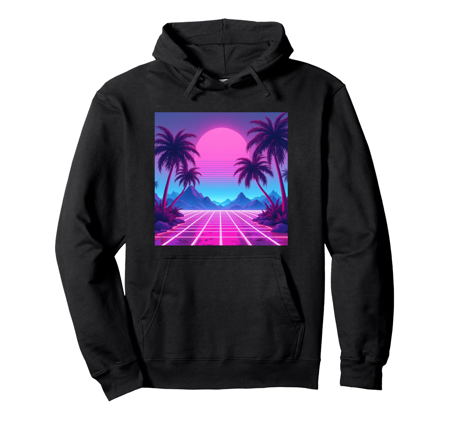 80S Vaporwave Aesthetic Palm Trees Hoodie - Streetwear Style Men Women - T-Shirt, Sweatshirt, Hoodie
