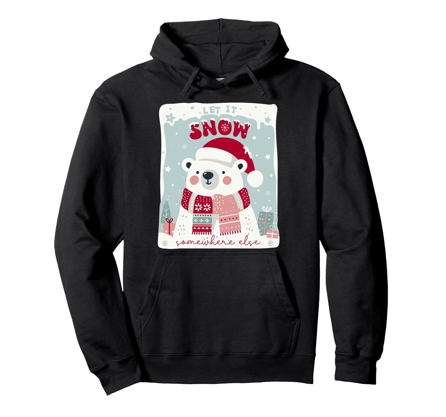 Polar Bear Snow Somewhere Else Boho Hoodie - Trendy Graphic Men Women - T-Shirt, Sweatshirt, Hoodie