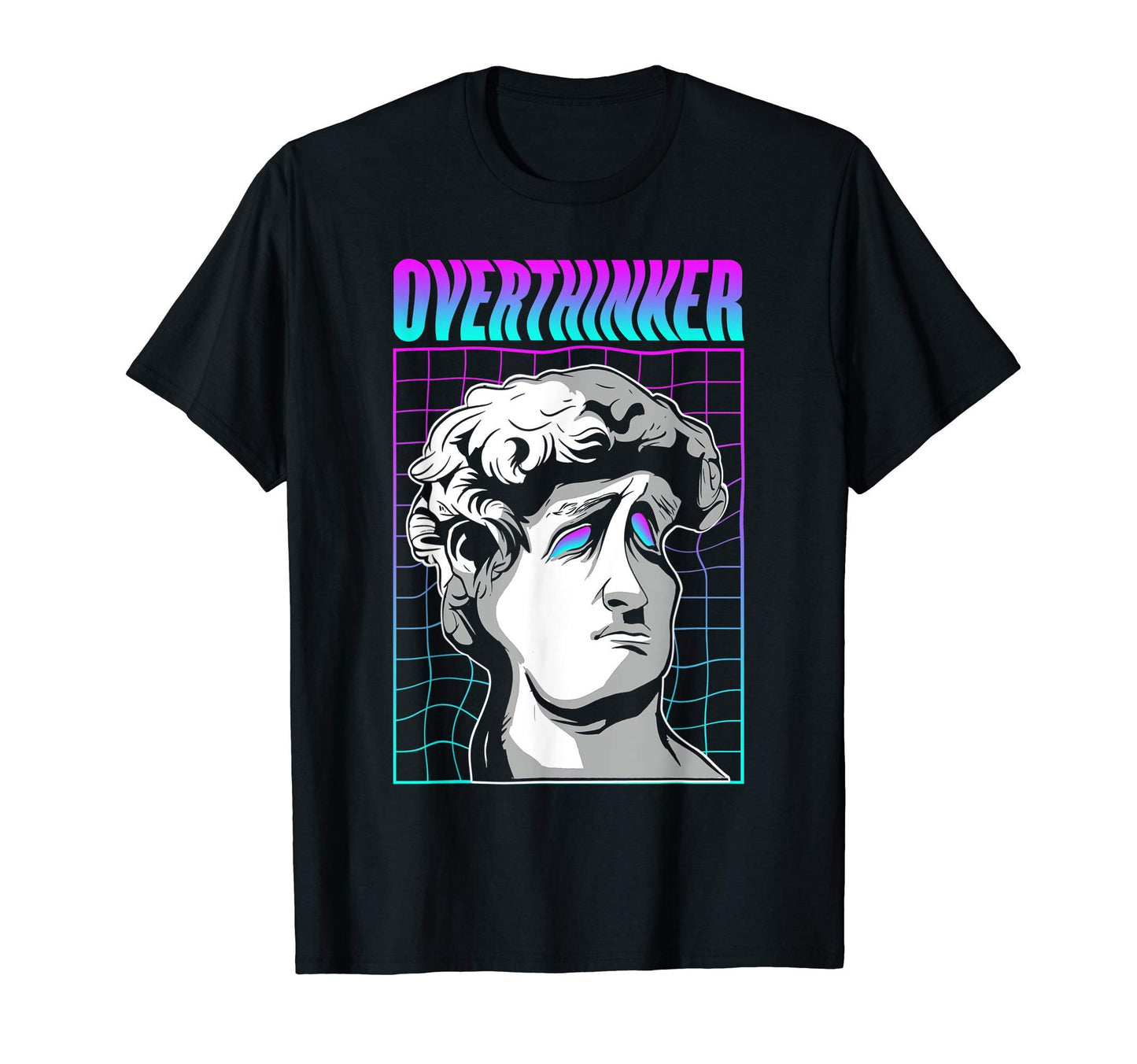 Overthinker Greek Statue Vaporwave T-Shirt - Aesthetic Graphic for Adults - T-Shirt, Sweatshirt, Hoodie