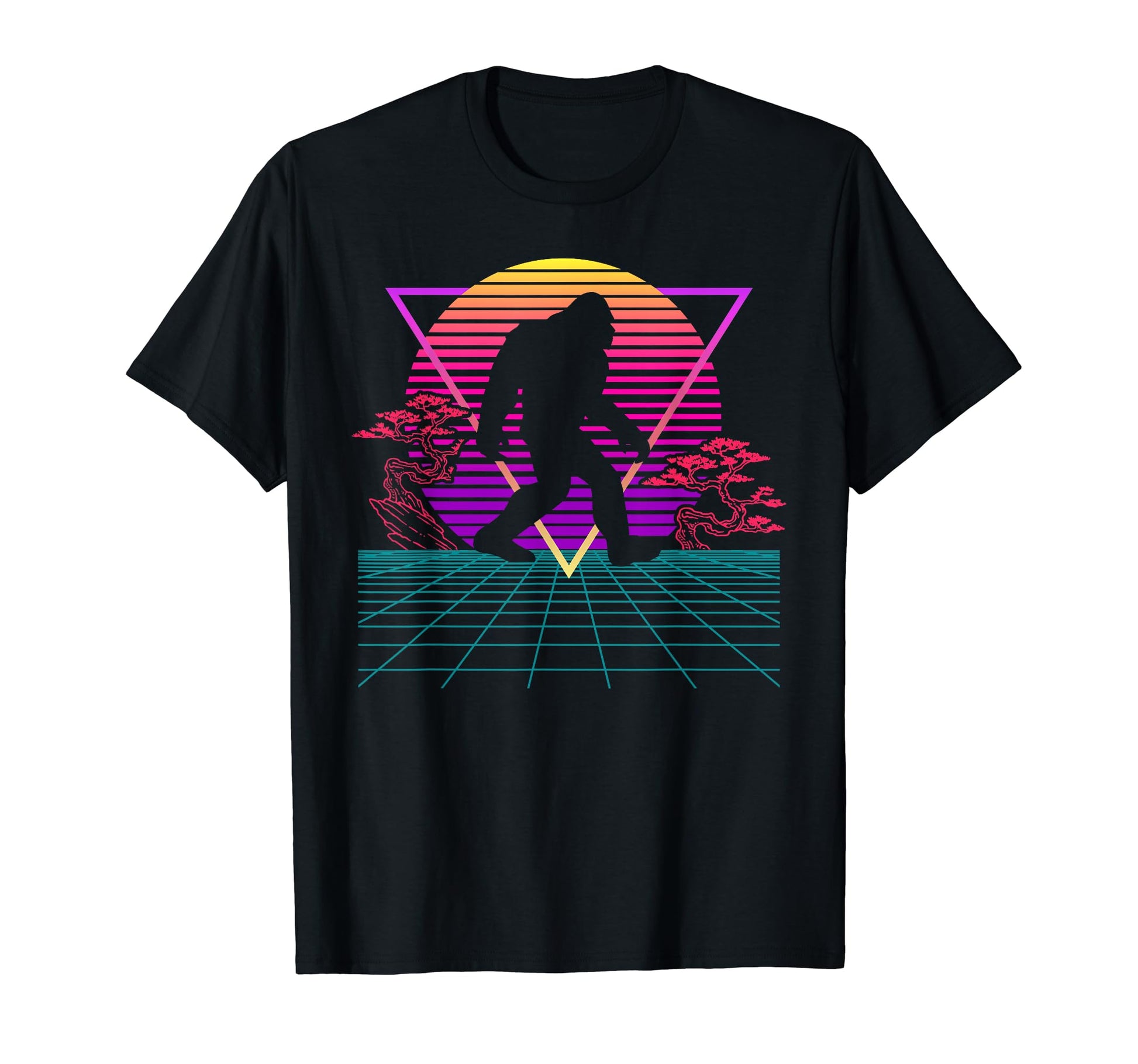 Bigfoot Sasquatch Funny 80S Vaporwave T-Shirt - Novelty Apparel Unisex - T-Shirt, Sweatshirt, Hoodie