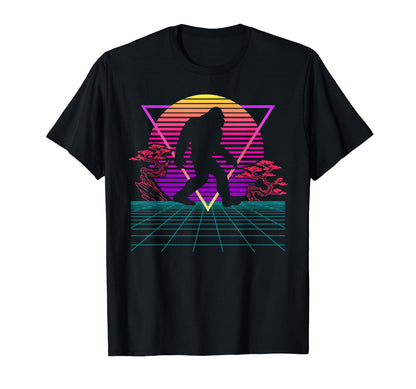 Bigfoot Sasquatch Funny 80S Vaporwave T-Shirt - Novelty Apparel Unisex - T-Shirt, Sweatshirt, Hoodie