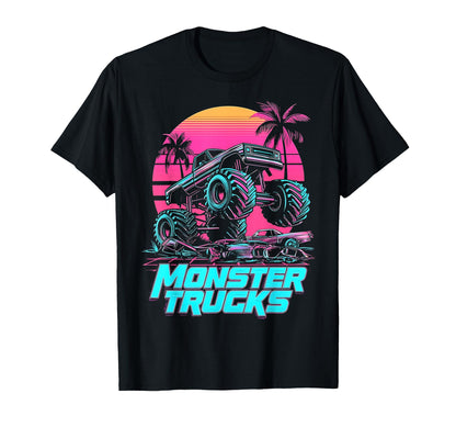 Monster Truck 4 Wheeler Vaporwave T-Shirt - Trendy Graphic Men Women - T-Shirt, Sweatshirt, Hoodie