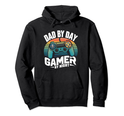 Dad Day Gamer Night Sunset Daddy Hoodie - Fun Novelty Design Men Women - T-Shirt, Sweatshirt, Hoodie