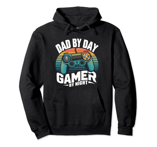 Dad Day Gamer Night Sunset Daddy Hoodie - Fun Novelty Design Men Women - T-Shirt, Sweatshirt, Hoodie