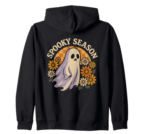 Halloween Spooky Season Floral Ghost Sweatshirt - Minimalist Print Unisex - T-Shirt, Sweatshirt, Hoodie