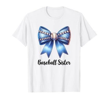 Baseball Sister Coquette Bow Cheer T-Shirt - Fun Novelty Design Unisex - T-Shirt, Sweatshirt, Hoodie