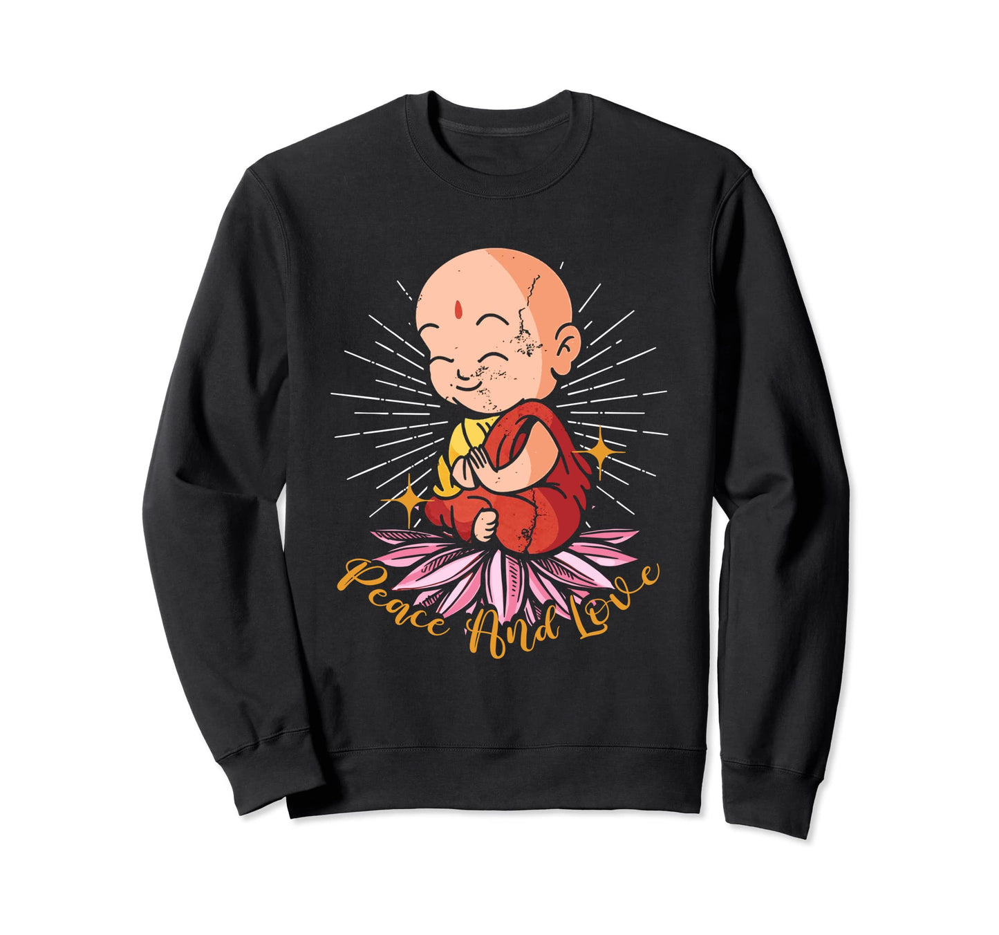 Funny Buddha Peace Love Buddhism Sweatshirt - Custom Art Print for Adults - T-Shirt, Sweatshirt, Hoodie
