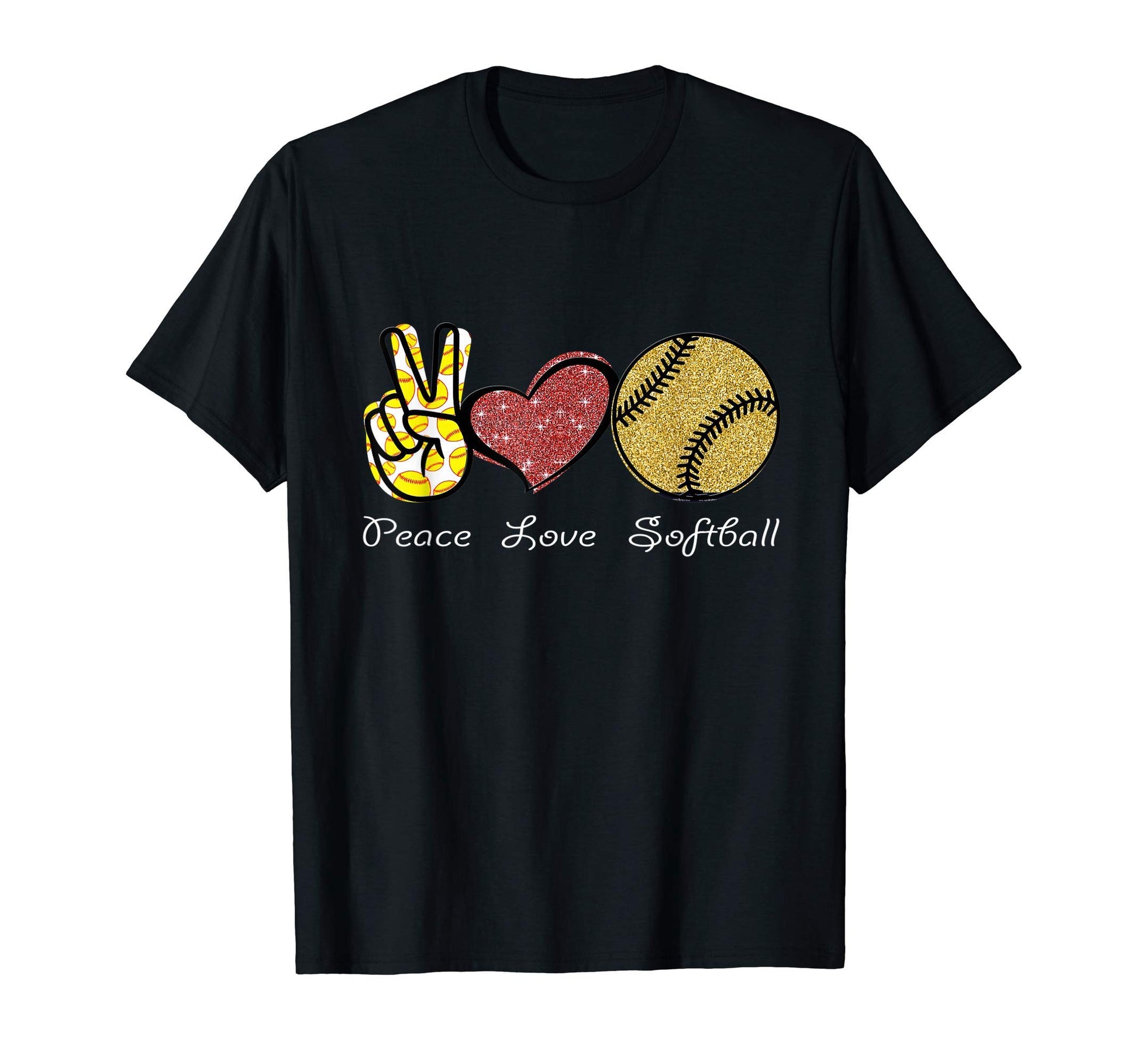 Peace Love Softball T-Shirt - Minimalist Print for Adults - T-Shirt, Sweatshirt, Hoodie