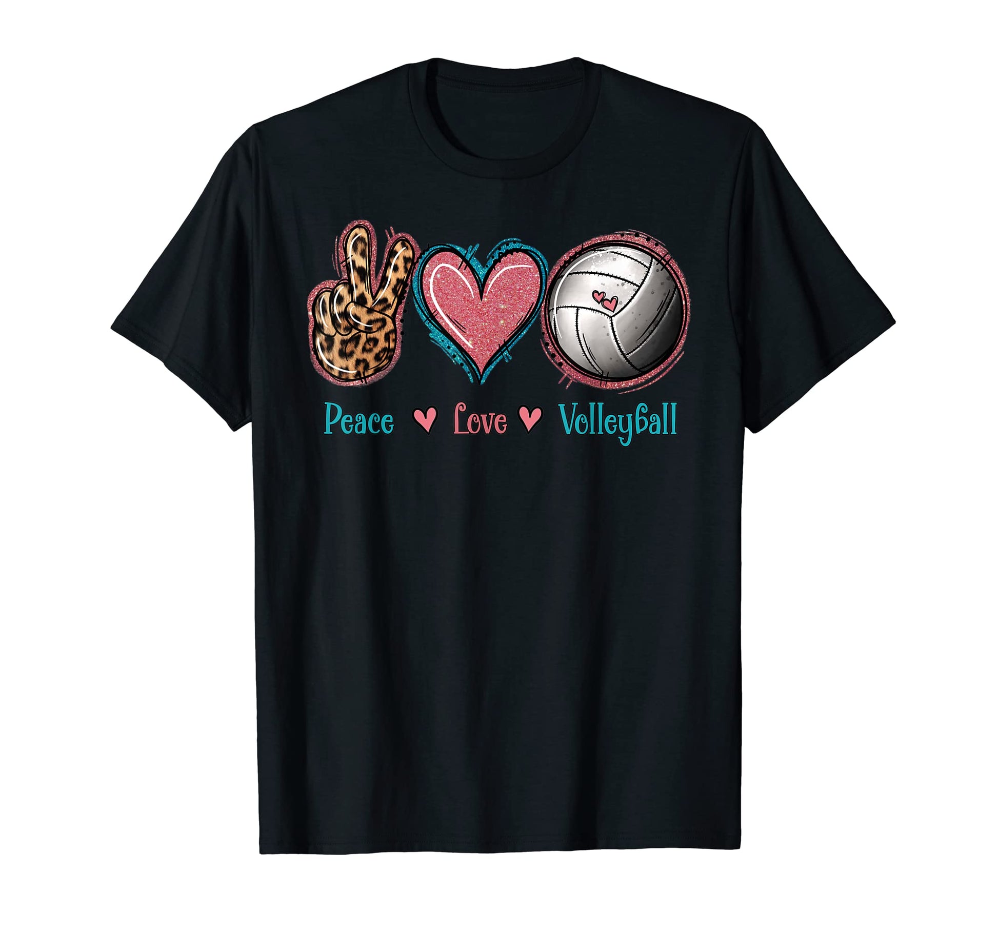 Peace Love Volleyball T-Shirt - Novelty Apparel for Adults - T-Shirt, Sweatshirt, Hoodie