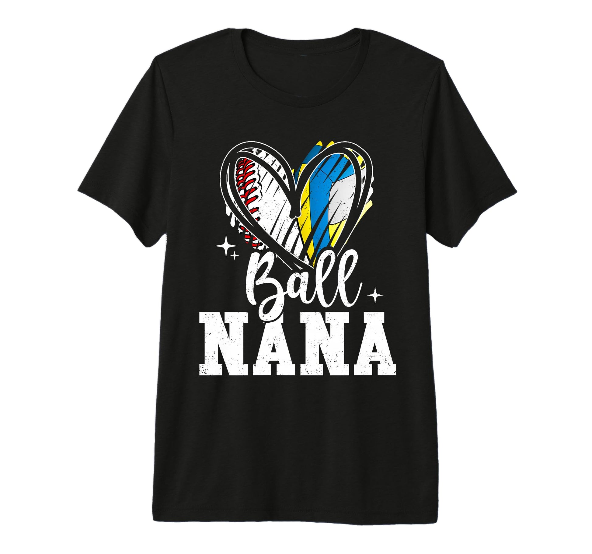 Ball Nana Baseball Volleyball Grandma T-Shirt - Graphic Print for Adults - T-Shirt, Sweatshirt, Hoodie