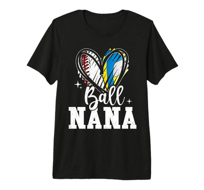 Ball Nana Baseball Volleyball Grandma T-Shirt - Graphic Print for Adults - T-Shirt, Sweatshirt, Hoodie