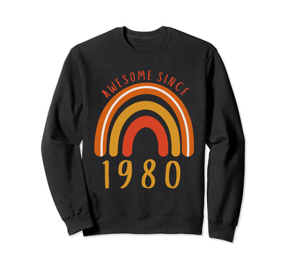 Awesome Since 1980 Boho Rainbow Sweatshirt - Custom Art Print Men Women - T-Shirt, Sweatshirt, Hoodie