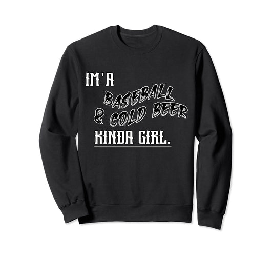 Im Baseball And Cold Beer Kinda Sweatshirt - Minimalist Print for Adults - T-Shirt, Sweatshirt, Hoodie