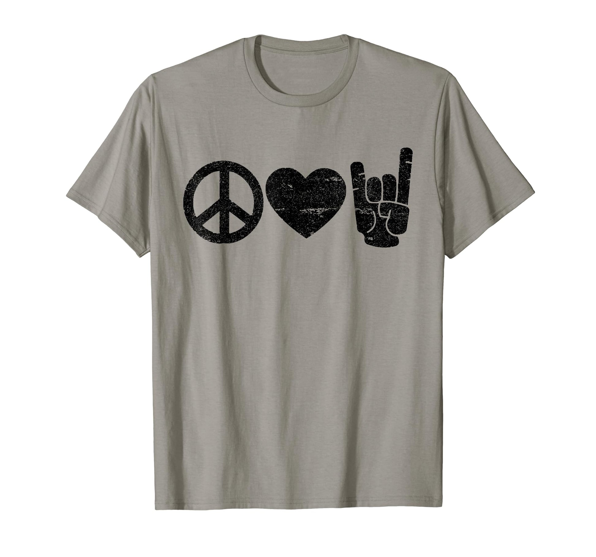 Peace Love Rock And Roll Rock And Roll T-Shirt - Graphic Print Unisex - T-Shirt, Sweatshirt, Hoodie