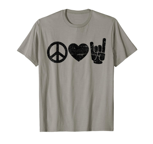Peace Love Rock And Roll Rock And Roll T-Shirt - Graphic Print Unisex - T-Shirt, Sweatshirt, Hoodie