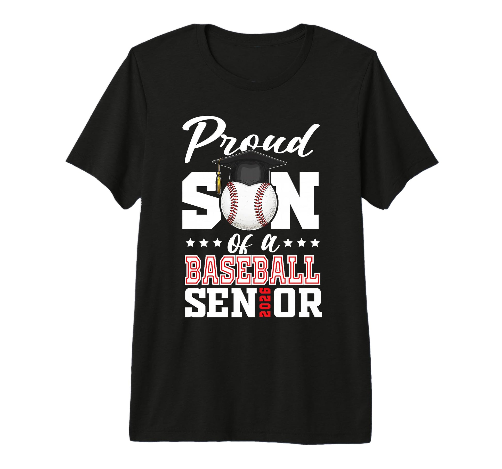 Proud Son Baseball Senior 2026 T-Shirt - Graphic Print Men Women - T-Shirt, Sweatshirt, Hoodie