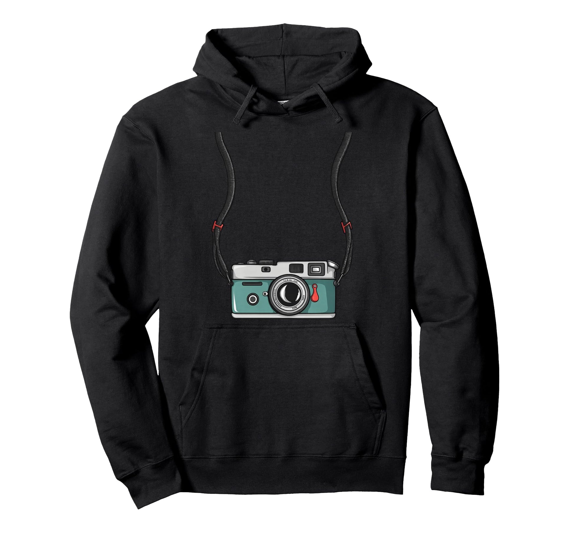 Photographer Camera Neck Strap Hoodie - Streetwear Style Unisex - T-Shirt, Sweatshirt, Hoodie