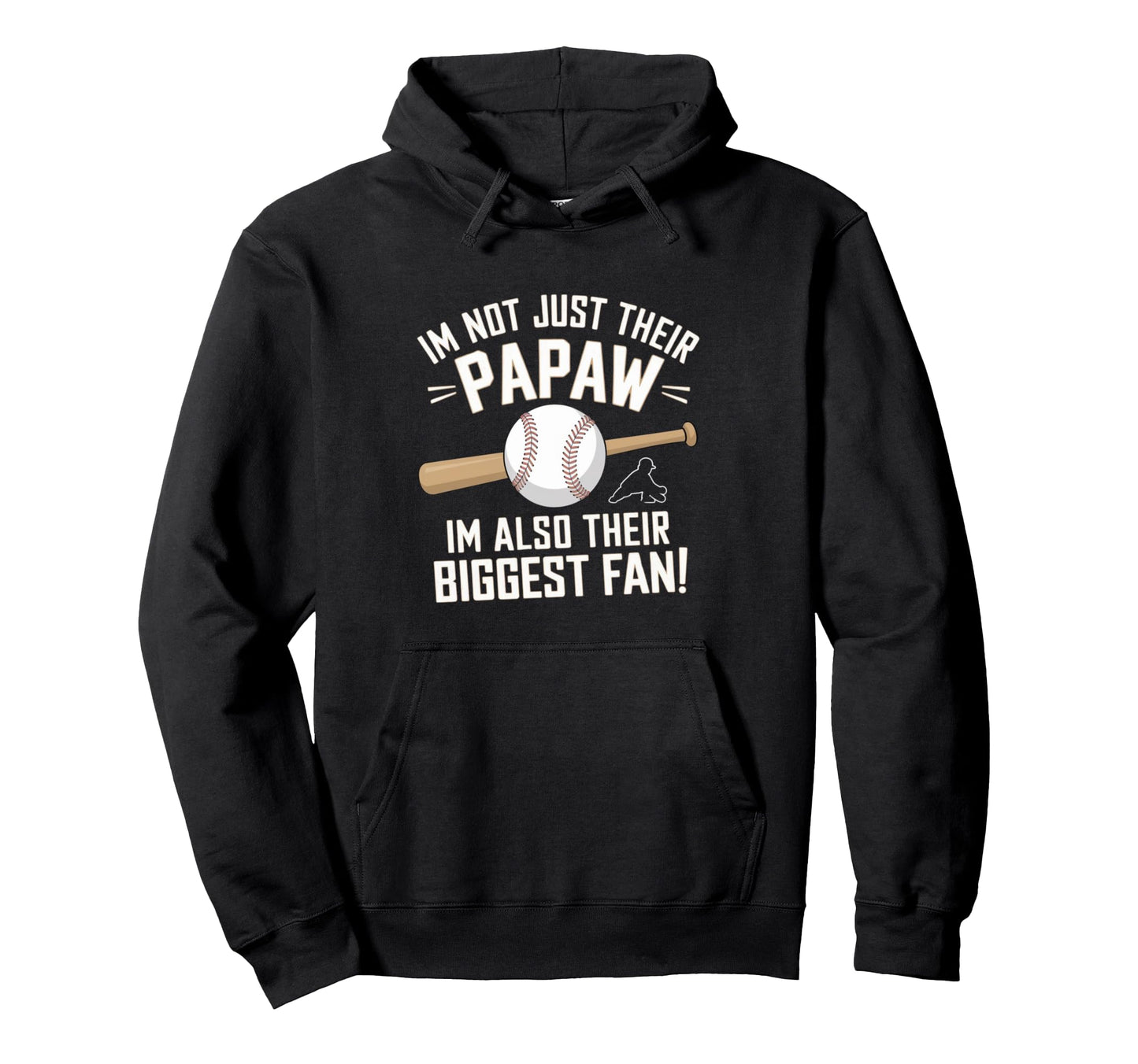 Their Biggest Fan Softball Baseball Papaw Hoodie - Custom Art Print Unisex - T-Shirt, Sweatshirt, Hoodie