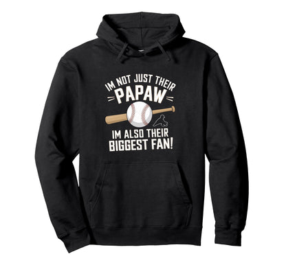 Their Biggest Fan Softball Baseball Papaw Hoodie - Custom Art Print Unisex - T-Shirt, Sweatshirt, Hoodie