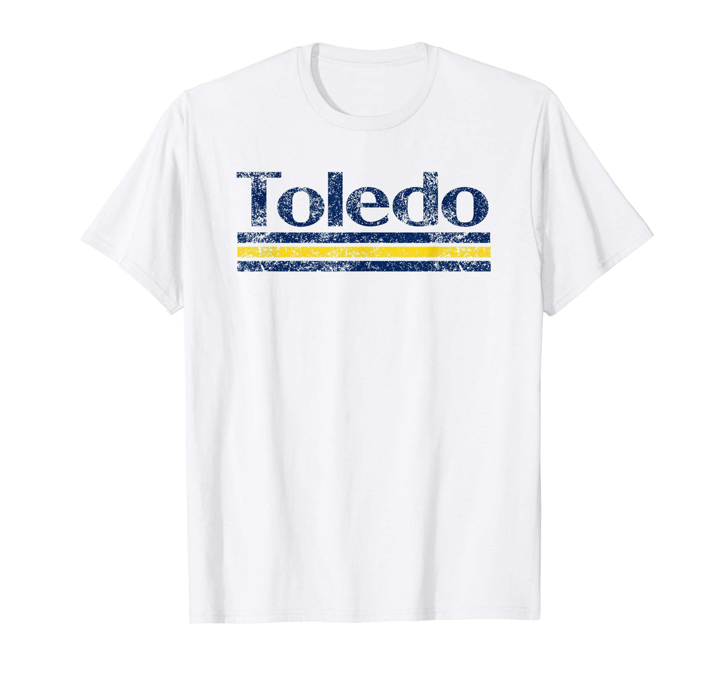Toledo Ohio Weathered Stripe Throwback T-Shirt - Trendy Graphic Unisex - T-Shirt, Sweatshirt, Hoodie
