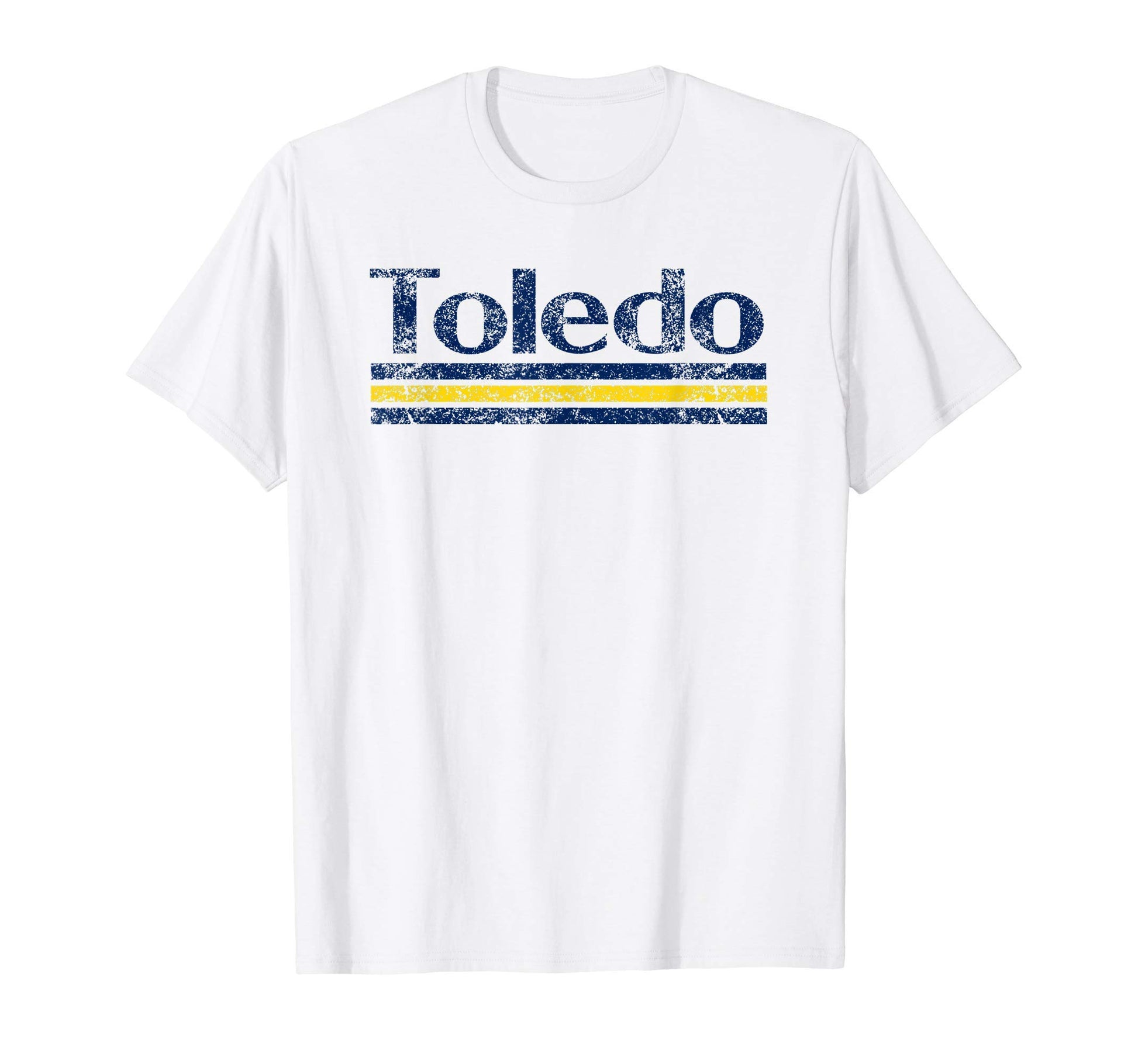 Toledo Ohio Weathered Stripe Throwback T-Shirt - Trendy Graphic Unisex - T-Shirt, Sweatshirt, Hoodie