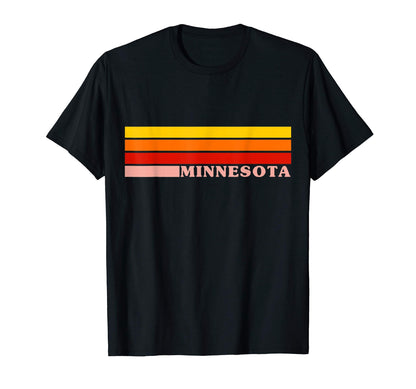 State Minnesota Colorful 70S Stripes T-Shirt - Aesthetic Graphic Unisex - T-Shirt, Sweatshirt, Hoodie