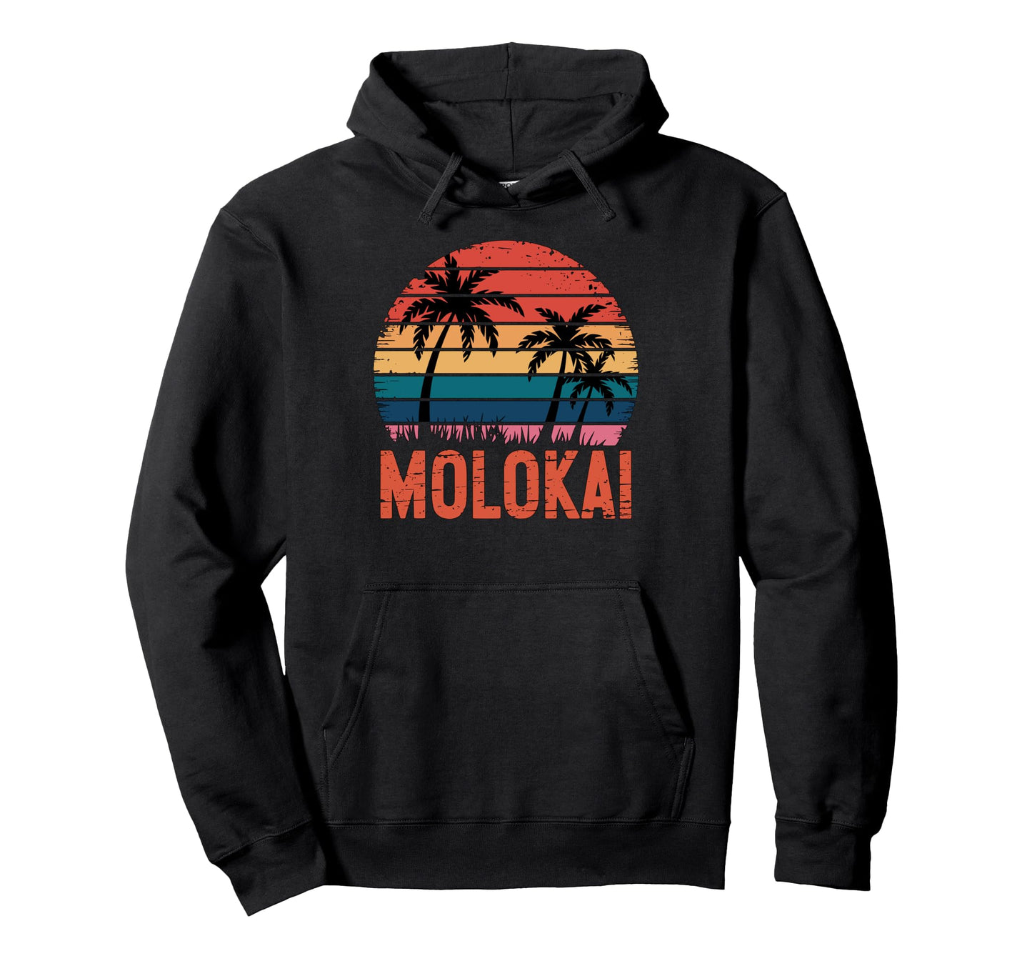 Molokai Hawaii Sunset Tropical Hoodie - Fun Novelty Design Men Women - T-Shirt, Sweatshirt, Hoodie