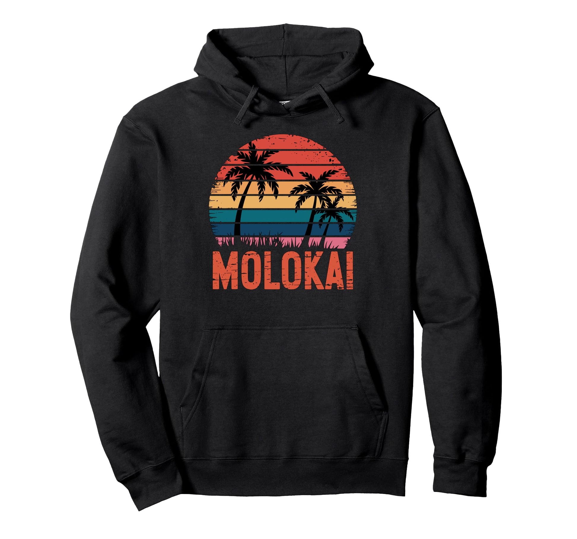 Molokai Hawaii Sunset Tropical Hoodie - Fun Novelty Design Men Women - T-Shirt, Sweatshirt, Hoodie